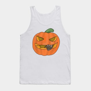 Cute brown gerbil in a pumpkin Tank Top